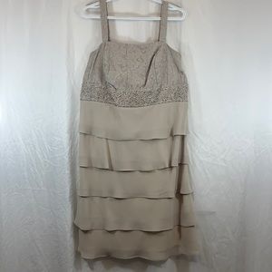 R&M Richards Women's Plus Size Dress Brides Maid Cream 16W